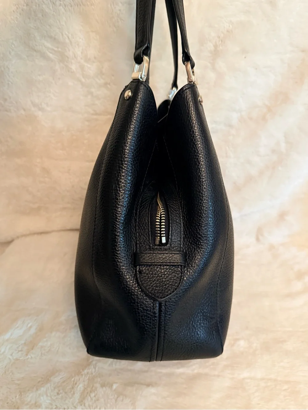 Authentic Kate Spade New York Black Leather Hobo Bag with Zip Wallet